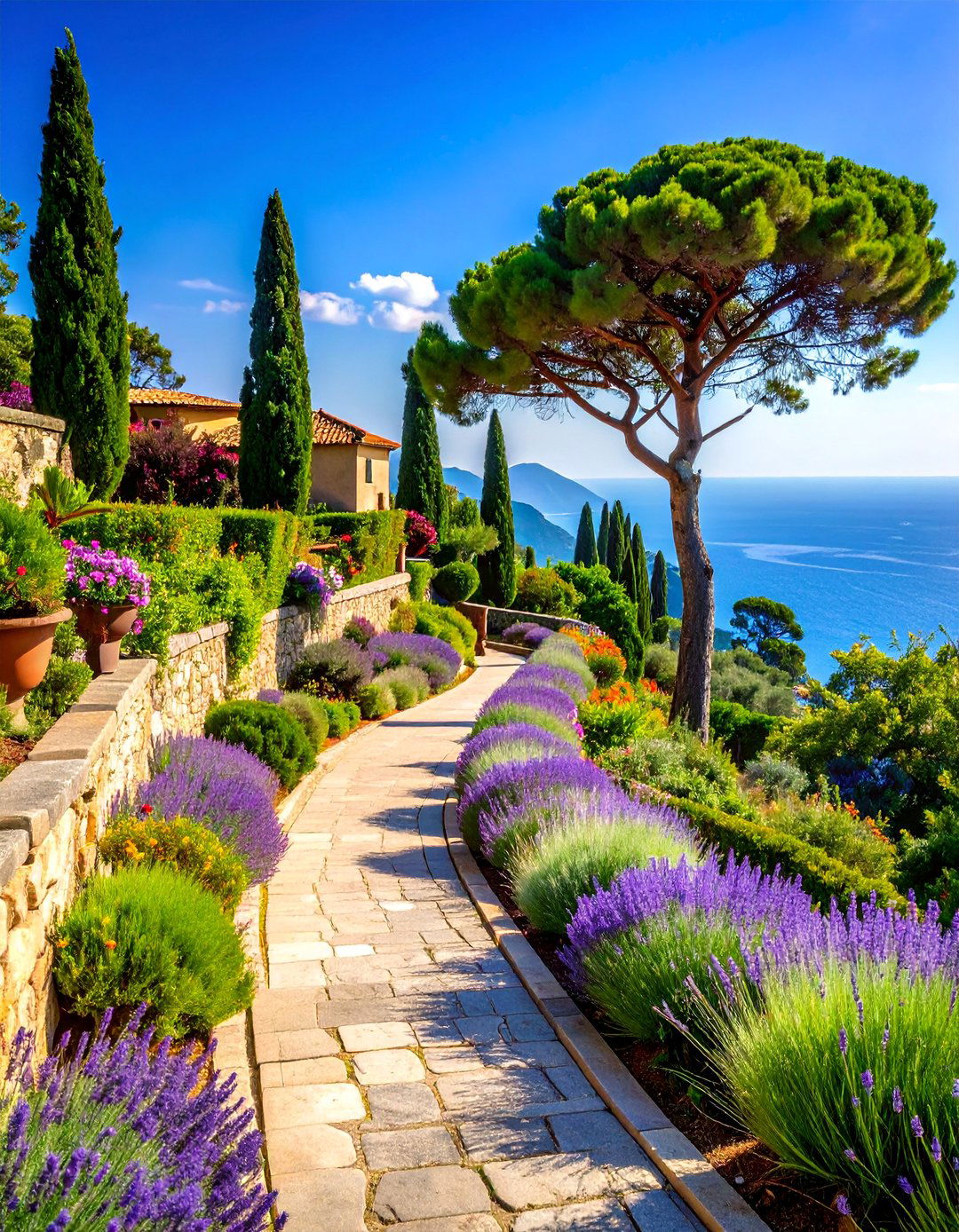 Mediterranean Pine Terrace Garden - 25 Pine Tree Landscape Ideas