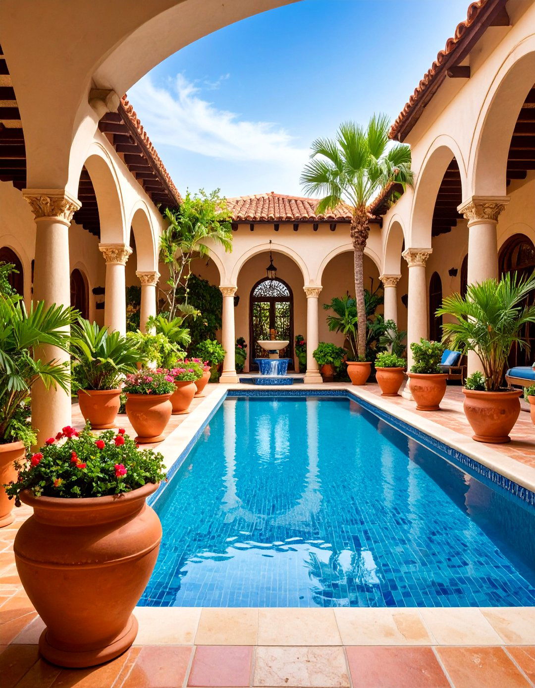 Mediterranean Pool Courtyard - 25 Outdoor Living Space Ideas