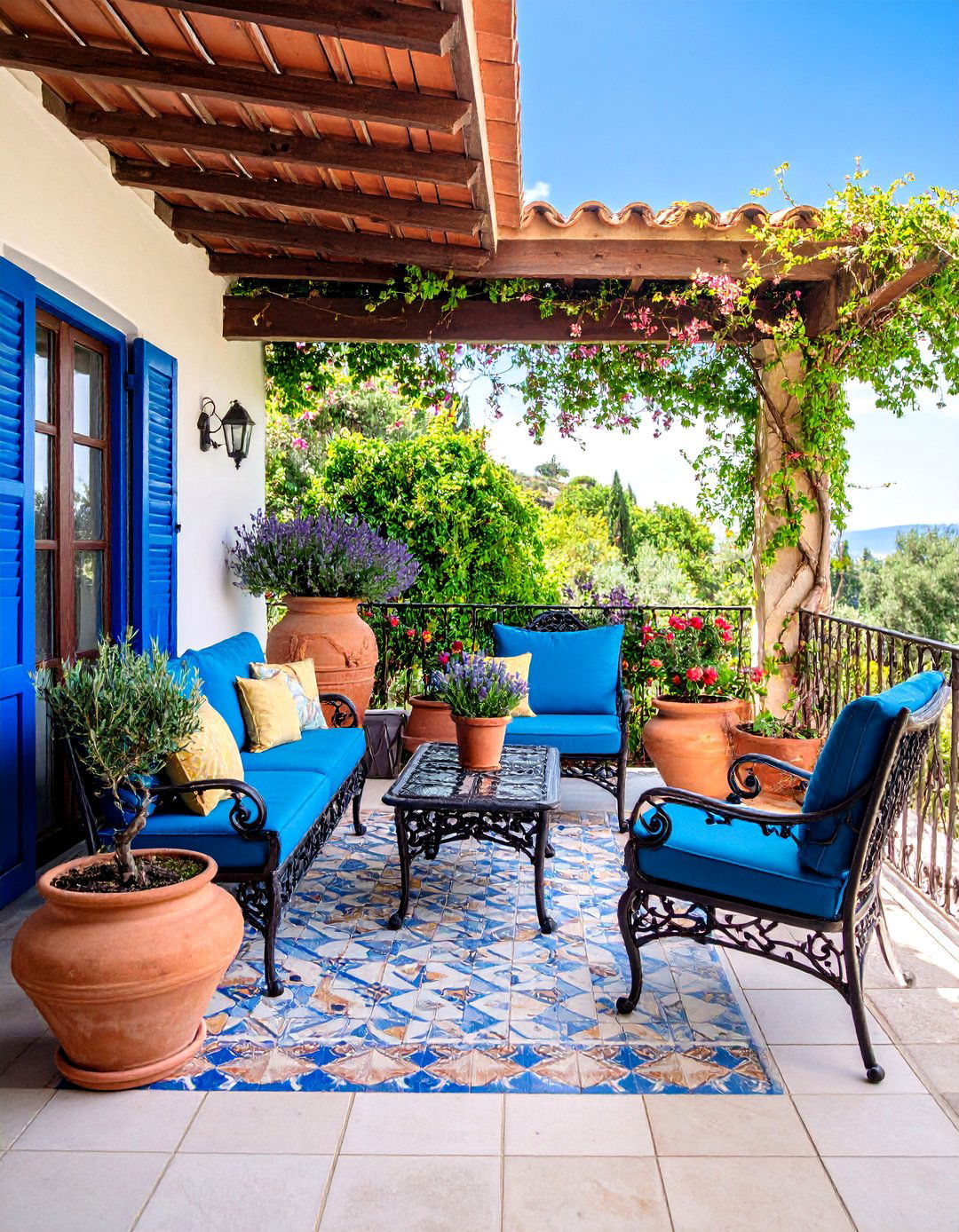 Mediterranean Porch with Terracotta and Tiles - 25 Small Porch Ideas