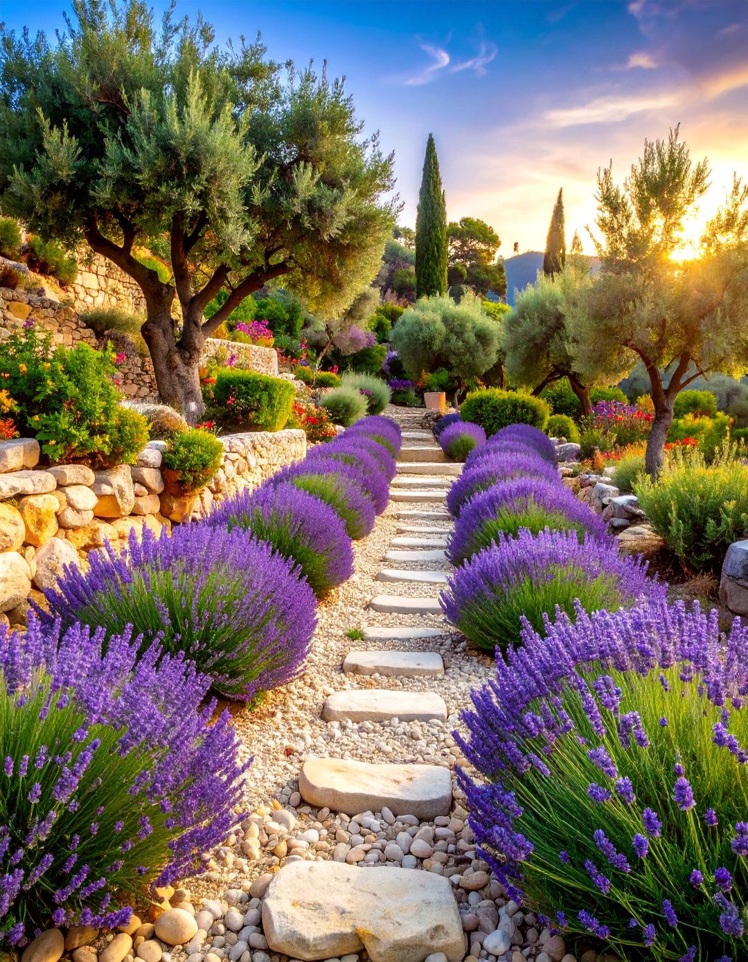 Mediterranean Rock Garden with Aromatic Herbs - 25 Rock Garden Ideas