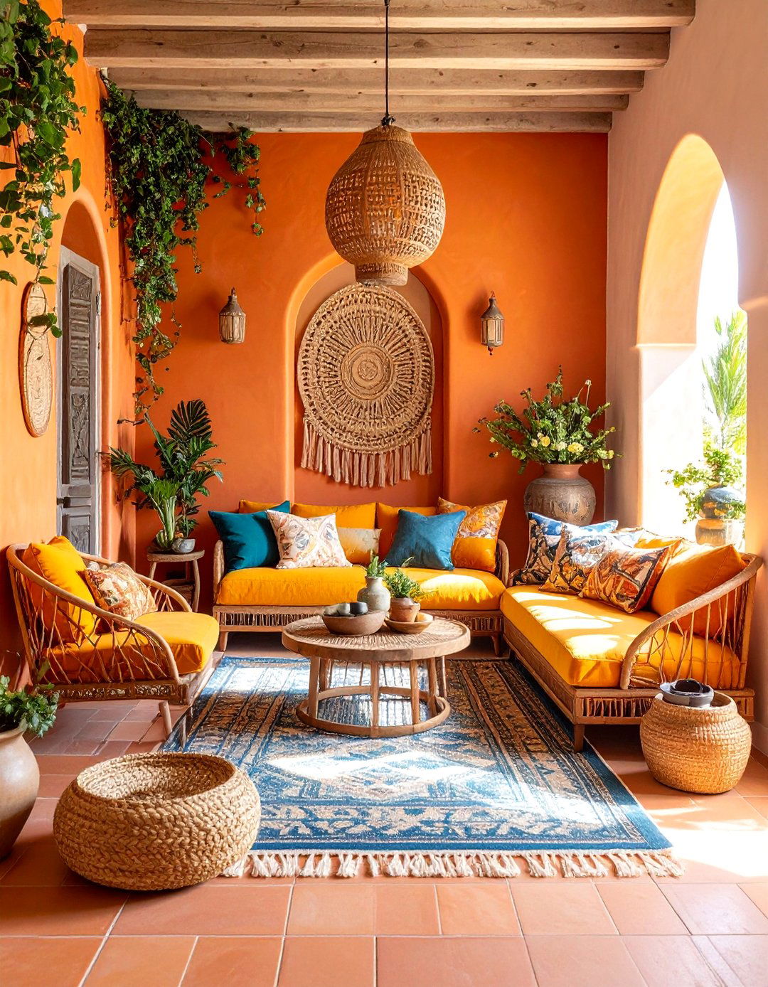 Mediterranean Snug Room with Terracotta Walls and Wrought Iron Details - 25 Snug Room Ideas