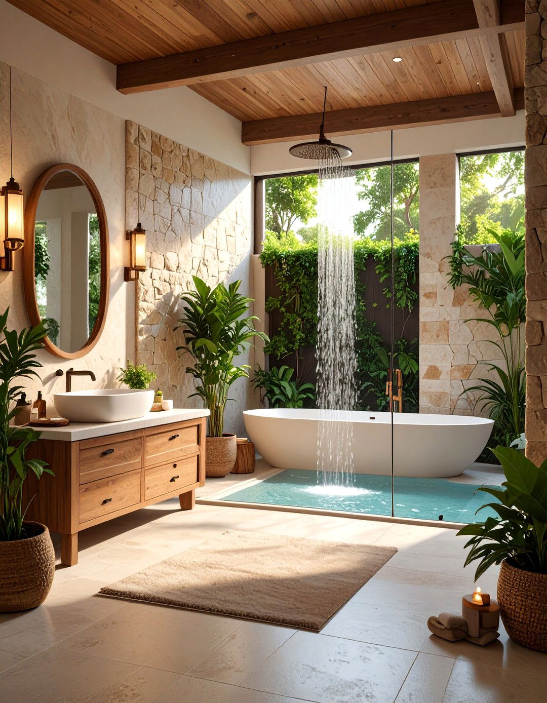Mediterranean Spa Bathroom Retreat - 25 Mediterranean Interior Design Ideas