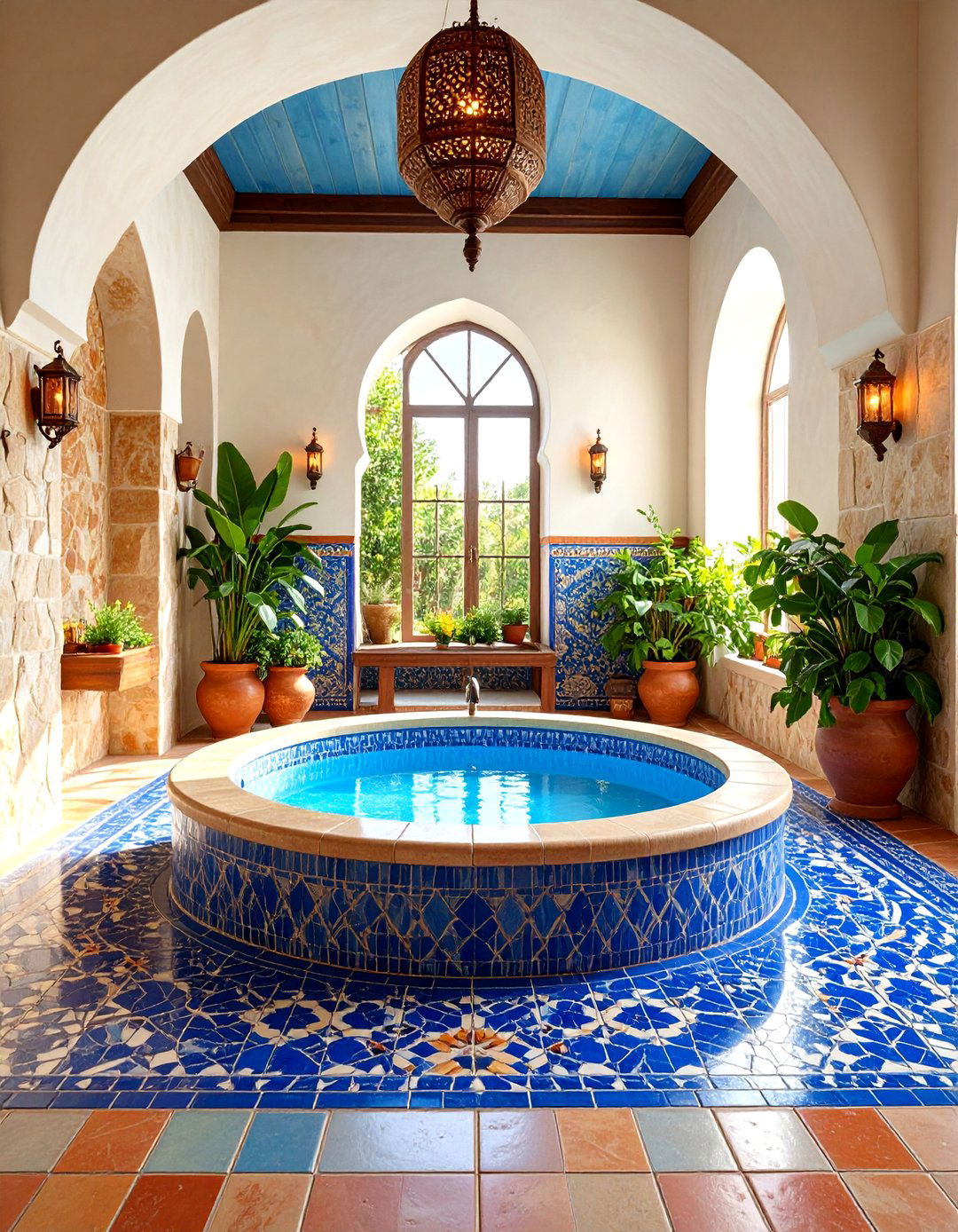 Mediterranean Spa Room with Natural Materials - 25 Spa Room Ideas