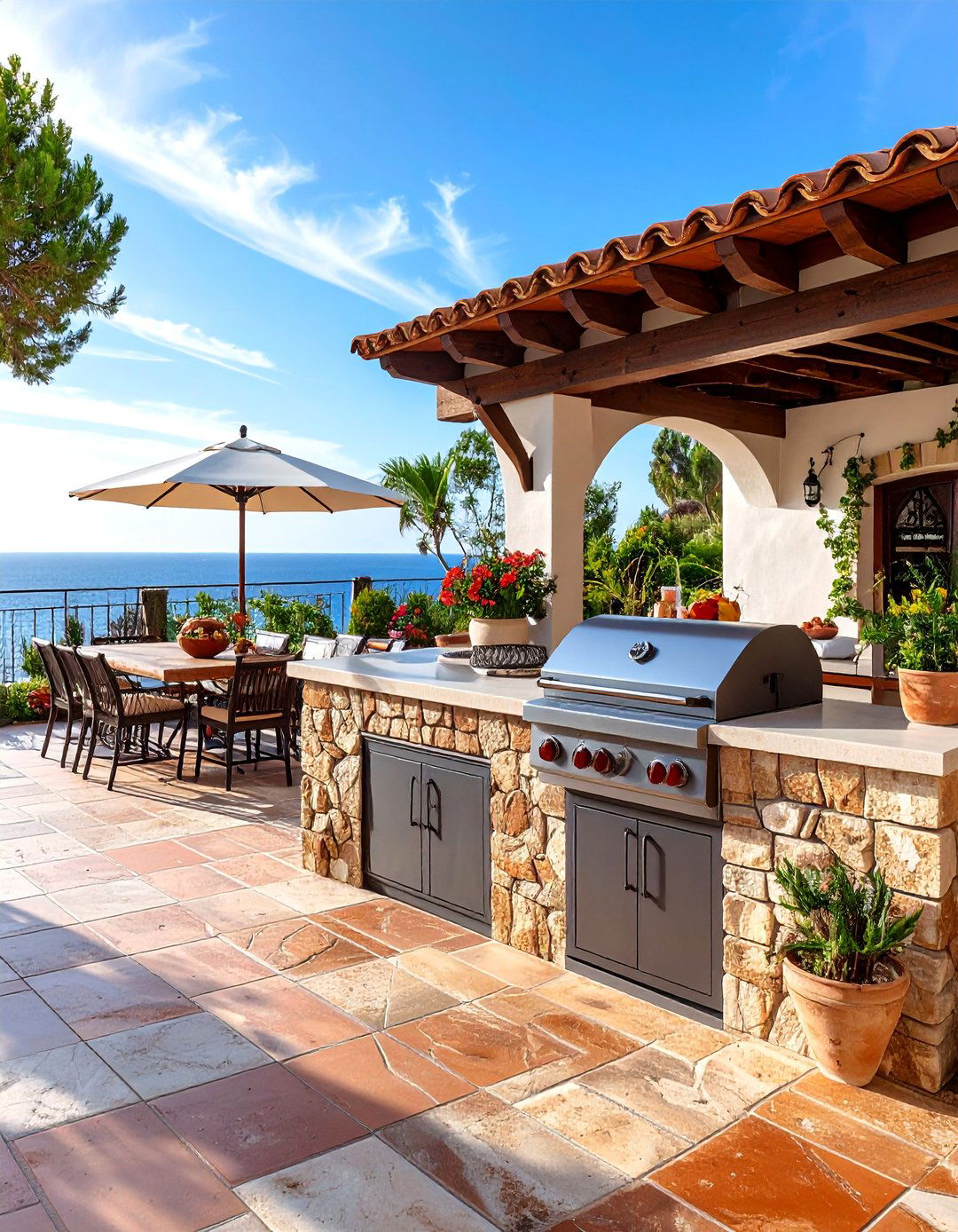 Mediterranean Style BBQ Island - 25 Bbq Island Ideas