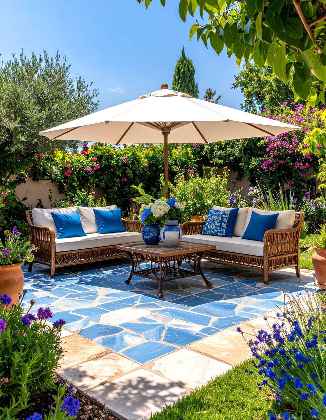 Mediterranean Style Bluestone Patio - 25 Bluestone Patio Ideas
