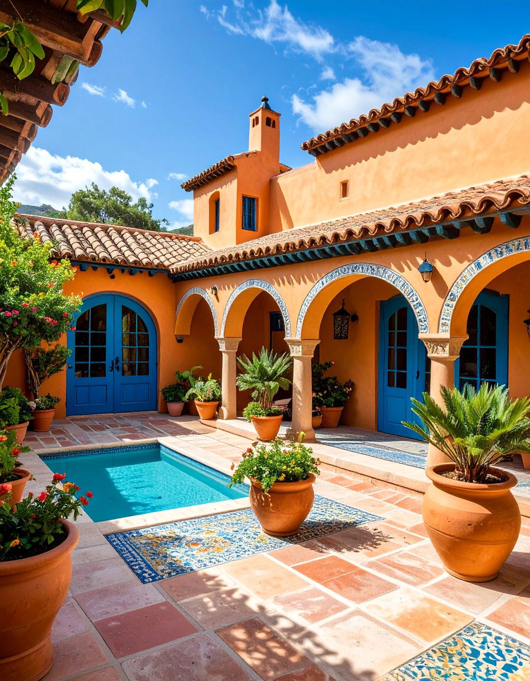 Mediterranean Style Tiny Courtyard House - 25 Tiny House Design Ideas