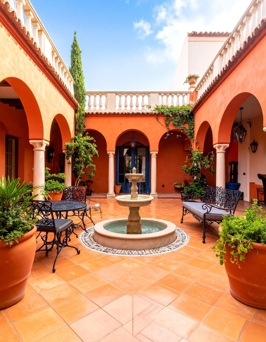 Mediterranean Terracotta Patio with Warm Earth Tones - 25 Patio Decor Ideas