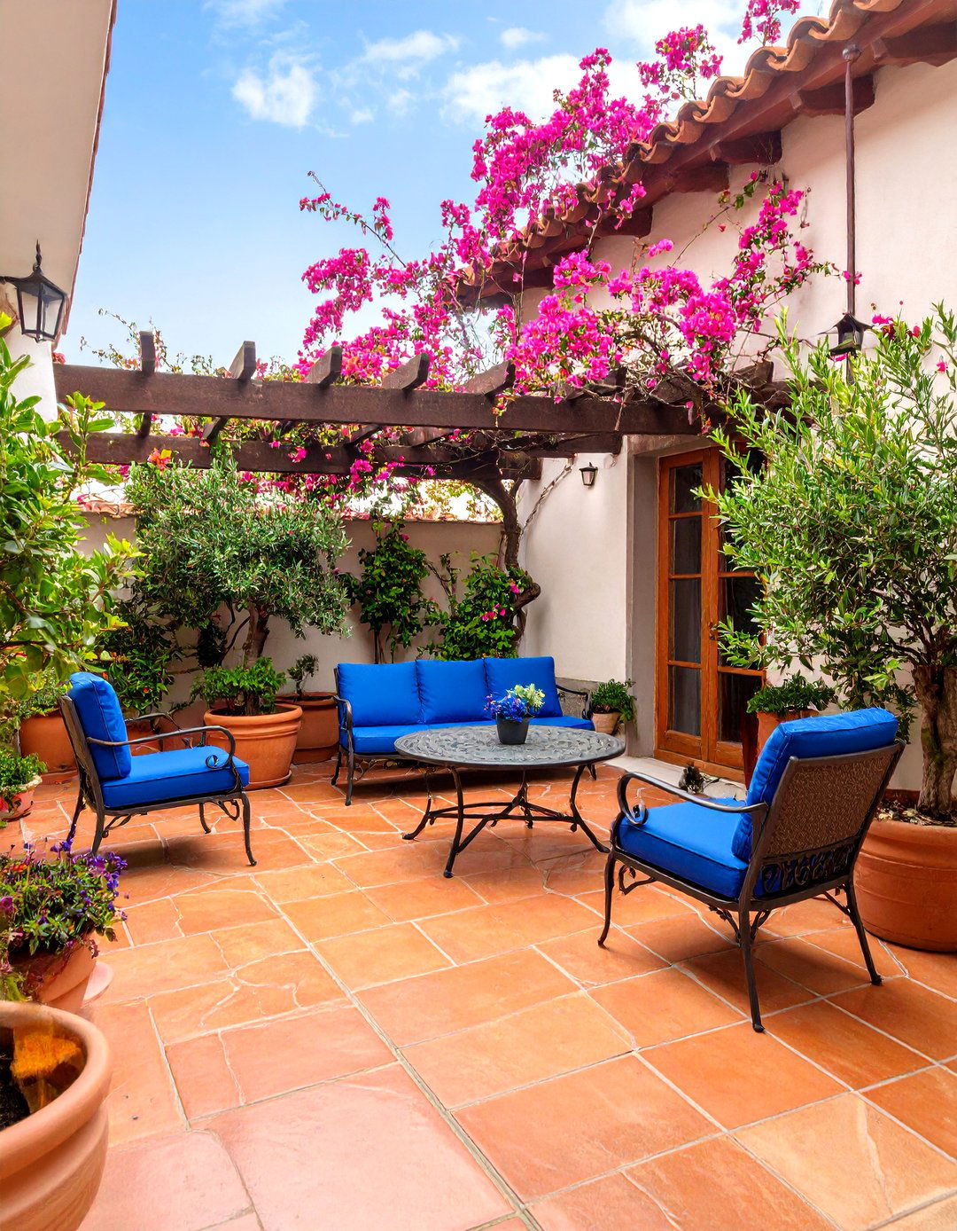 Mediterranean Terracotta Tile Patio - 25 Backyard Patio Ideas