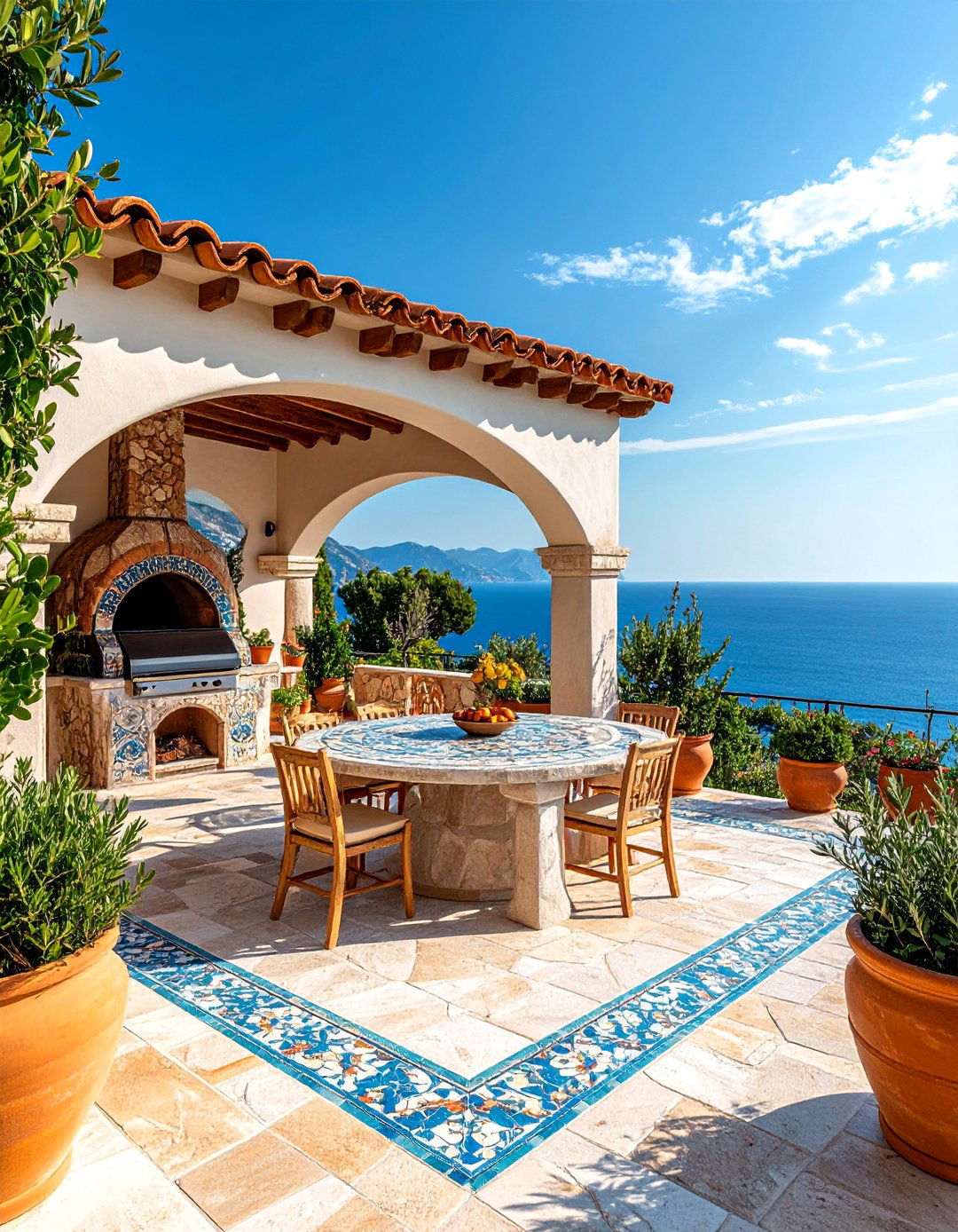 Mediterranean Tile Roof Outdoor Pavilion - 25 Outdoor Pavilion Ideas
