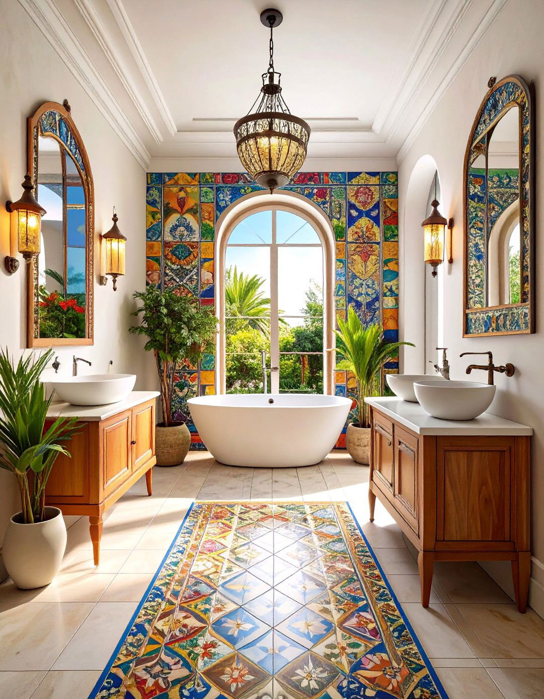Mediterranean Tiled Bathroom - 25 Cozy Bathroom Ideas