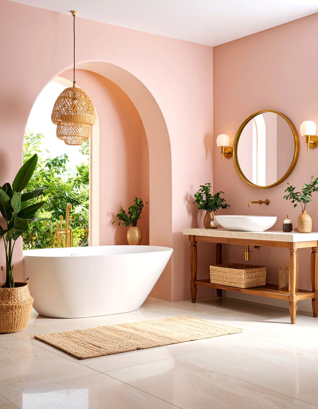 Mediterranean Travertine with Arched Details - 25 Powder Room Ideas