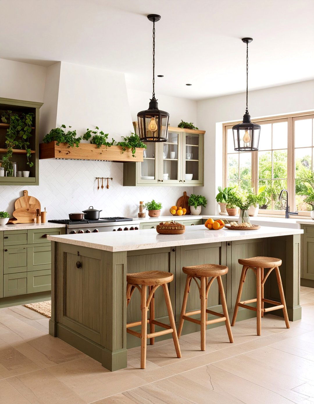 Mediterranean Tuscan Style with Natural Stone Islands - 25 Double Island Kitchen Ideas