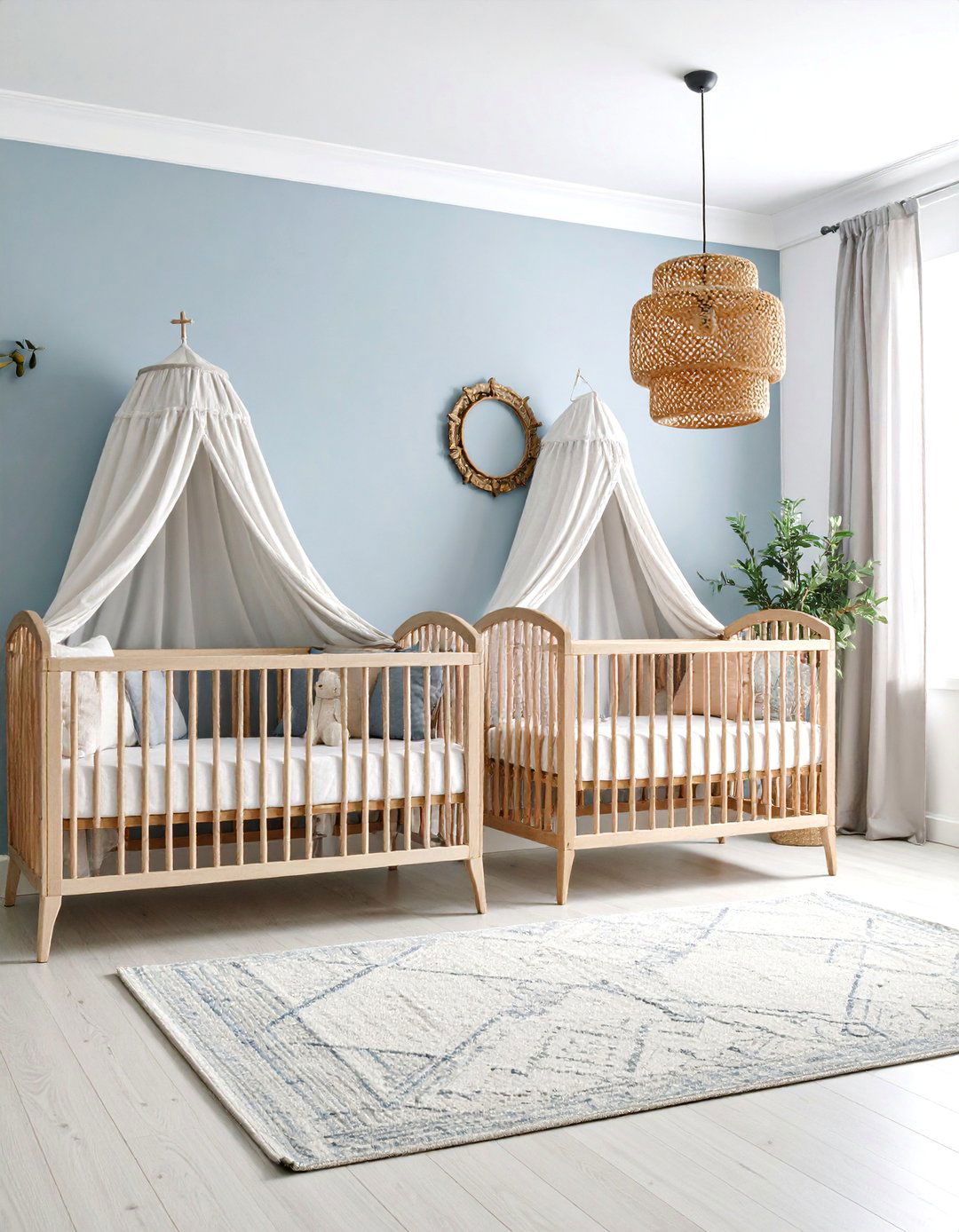Mediterranean Twin Nursery with Coastal Elegance - 25 Twin Nursery Ideas