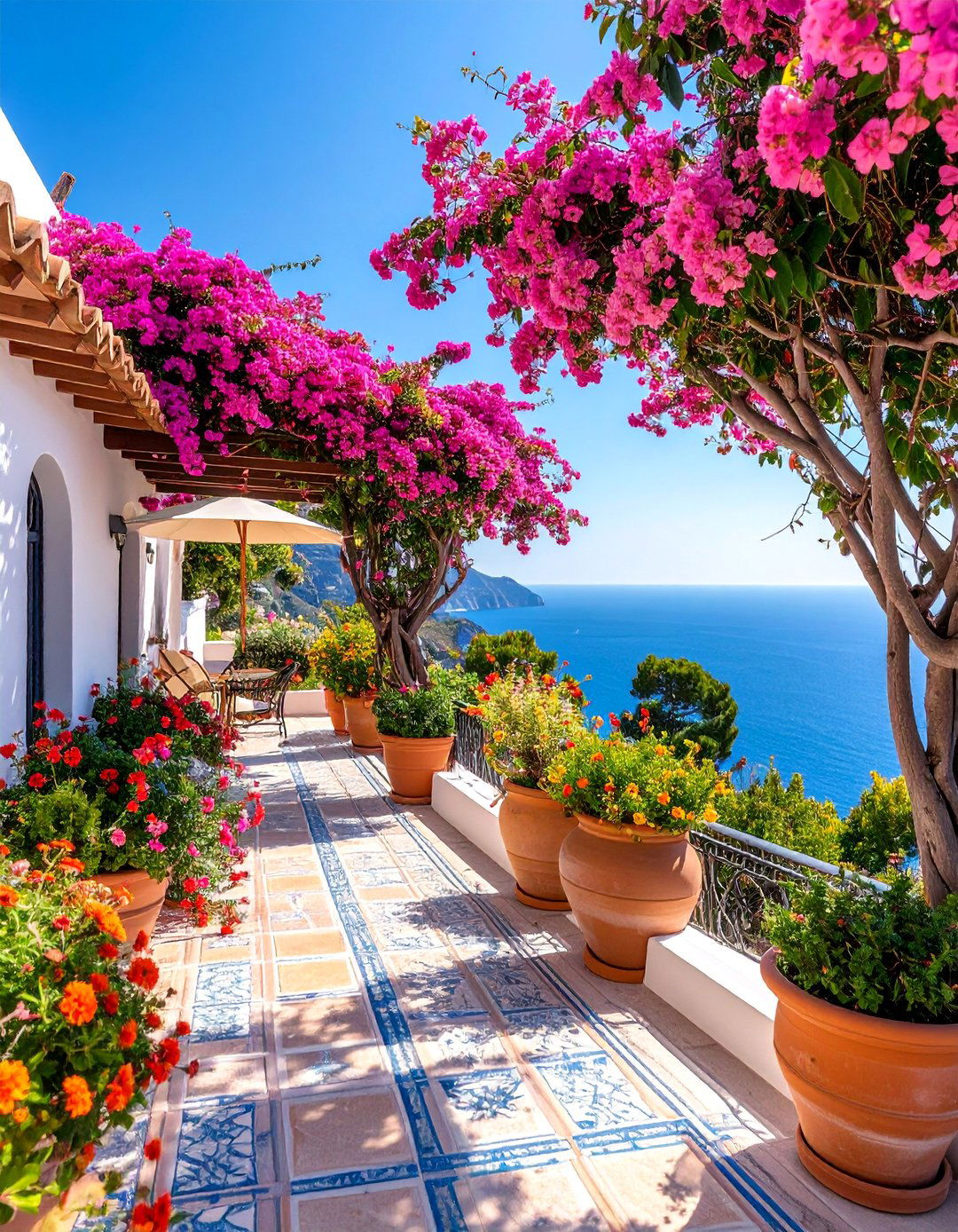 Mediterranean Villa Catio Terrace - 25 Outdoor Catio Ideas