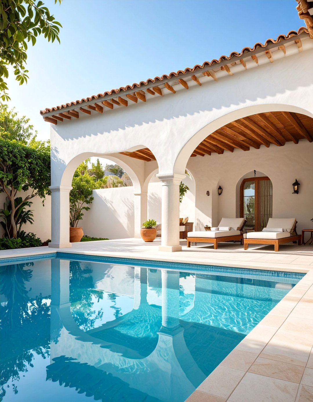 Mediterranean Villa Pool Cabana - 25 Pool Shed Ideas
