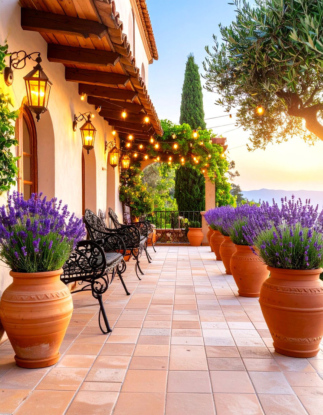 Mediterranean Villa Terrace - 25 Small Front Porch Ideas