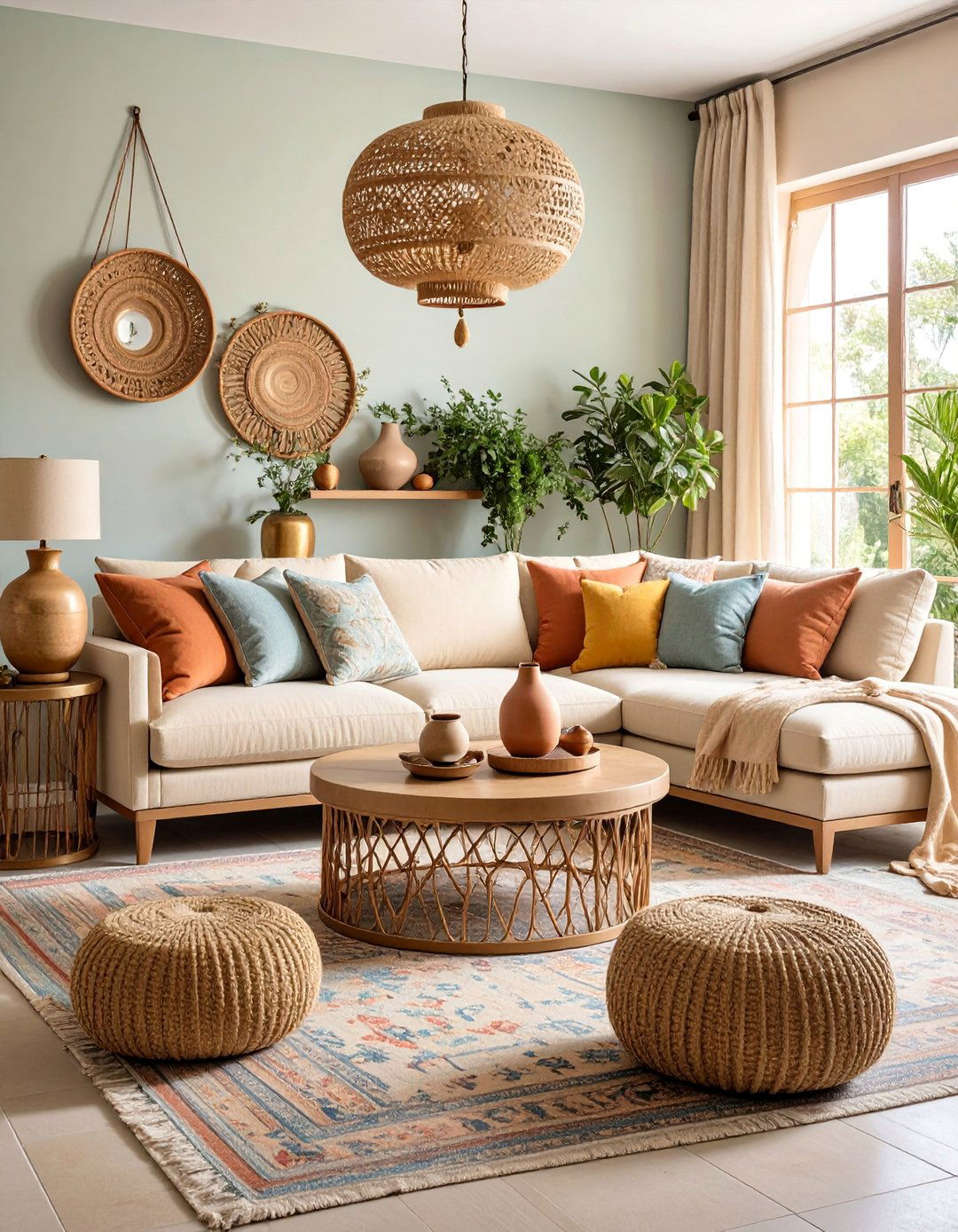 Mediterranean Warm Cream Living Room with Golden Accents - 25 Cream and Gold Living Room Ideas