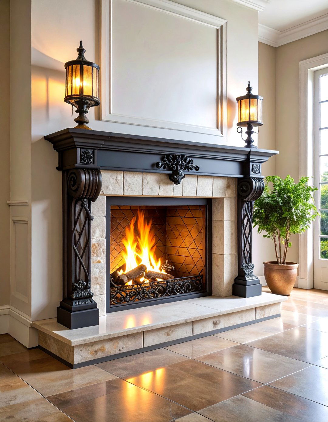 Mediterranean Wrought Iron Fireplace Sconces - 25 Fireplace Sconces Ideas