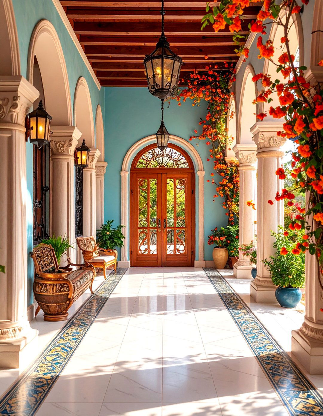 Mediterranean Wrought Iron Theme - 25 Hallway Lighting Ideas