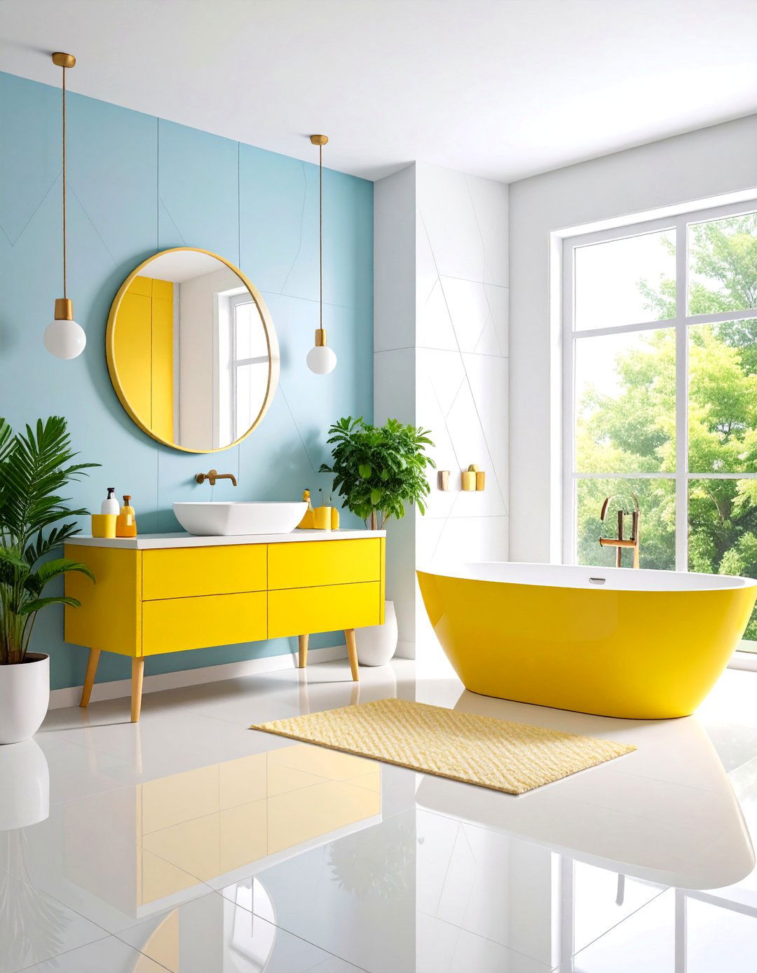 Memphis Design Powder Room with Postmodern Elements - 25 Eclectic Powder Room Ideas
