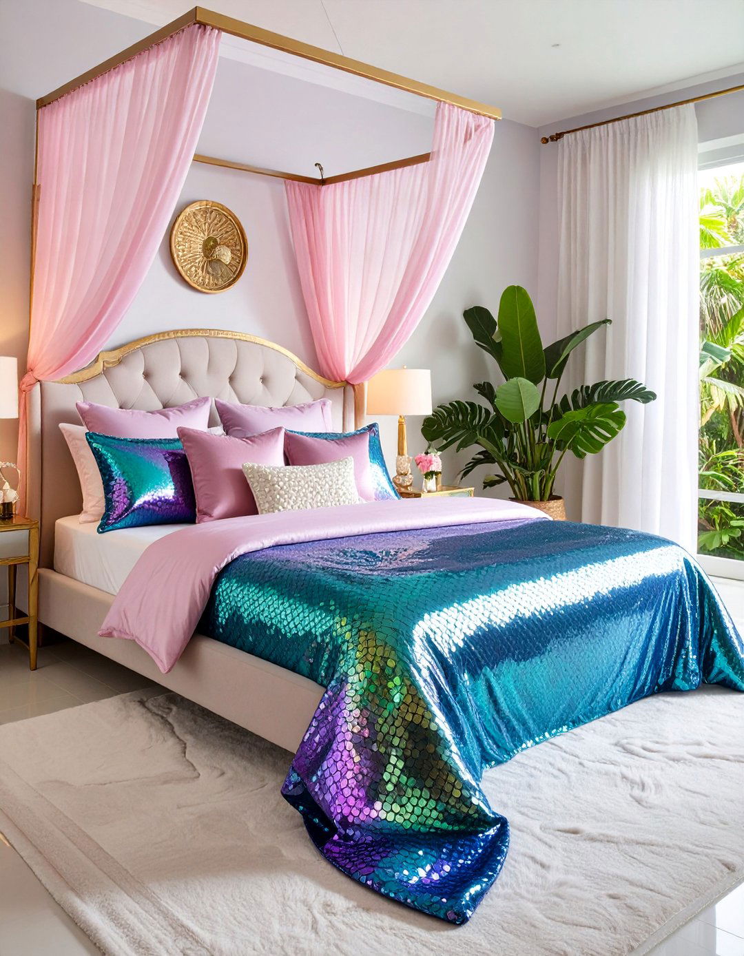 Mermaid Tail Sequined Bedding - 25 Mermaid Bedroom Ideas