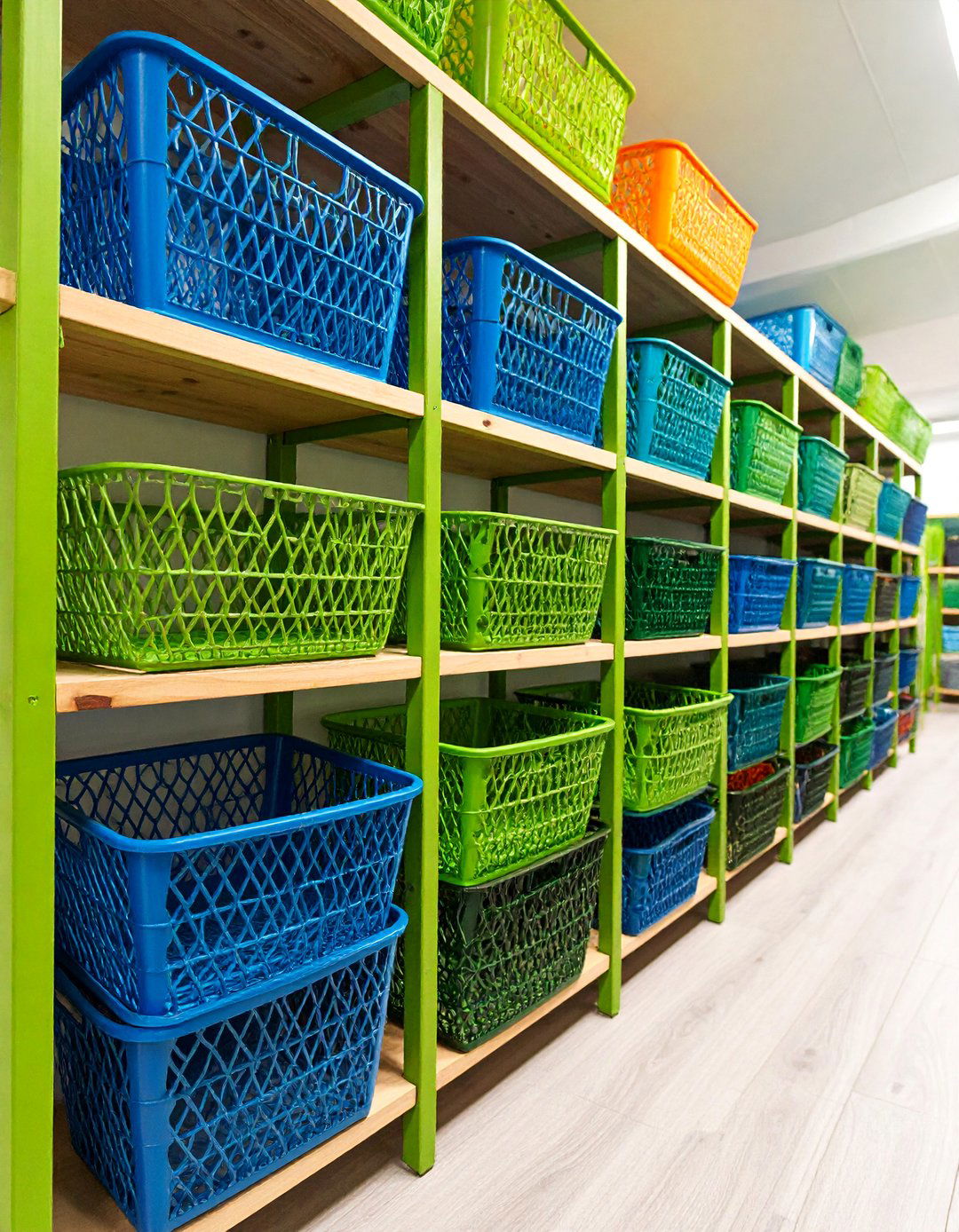 Mesh Wire Basket Storage Systems - 25 Shed Shelving Ideas