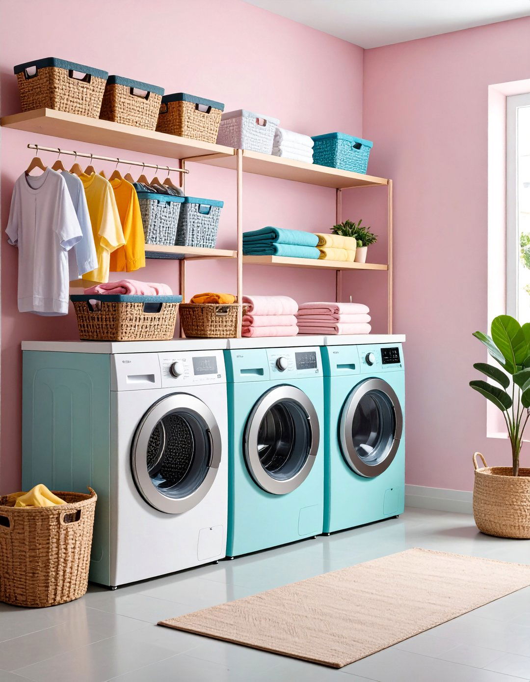 Mesh Wire Basket System - 25 Laundry Detergent Storage Ideas