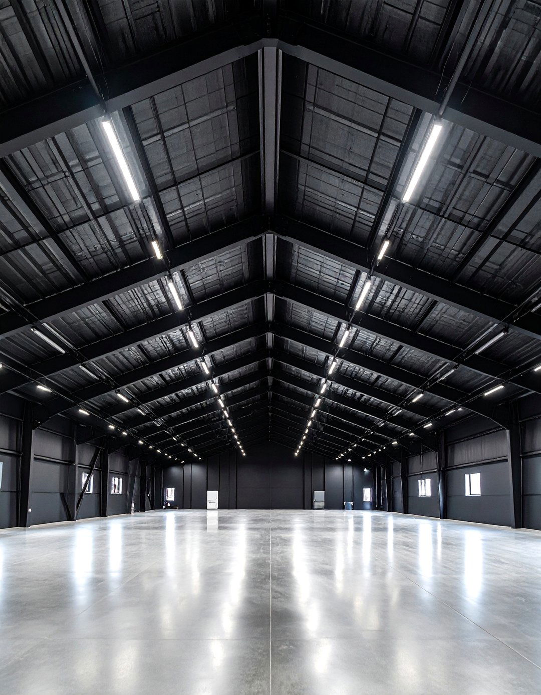 Metal Beam Ceiling with Industrial Black Finish - 25 Shed Ceiling Ideas