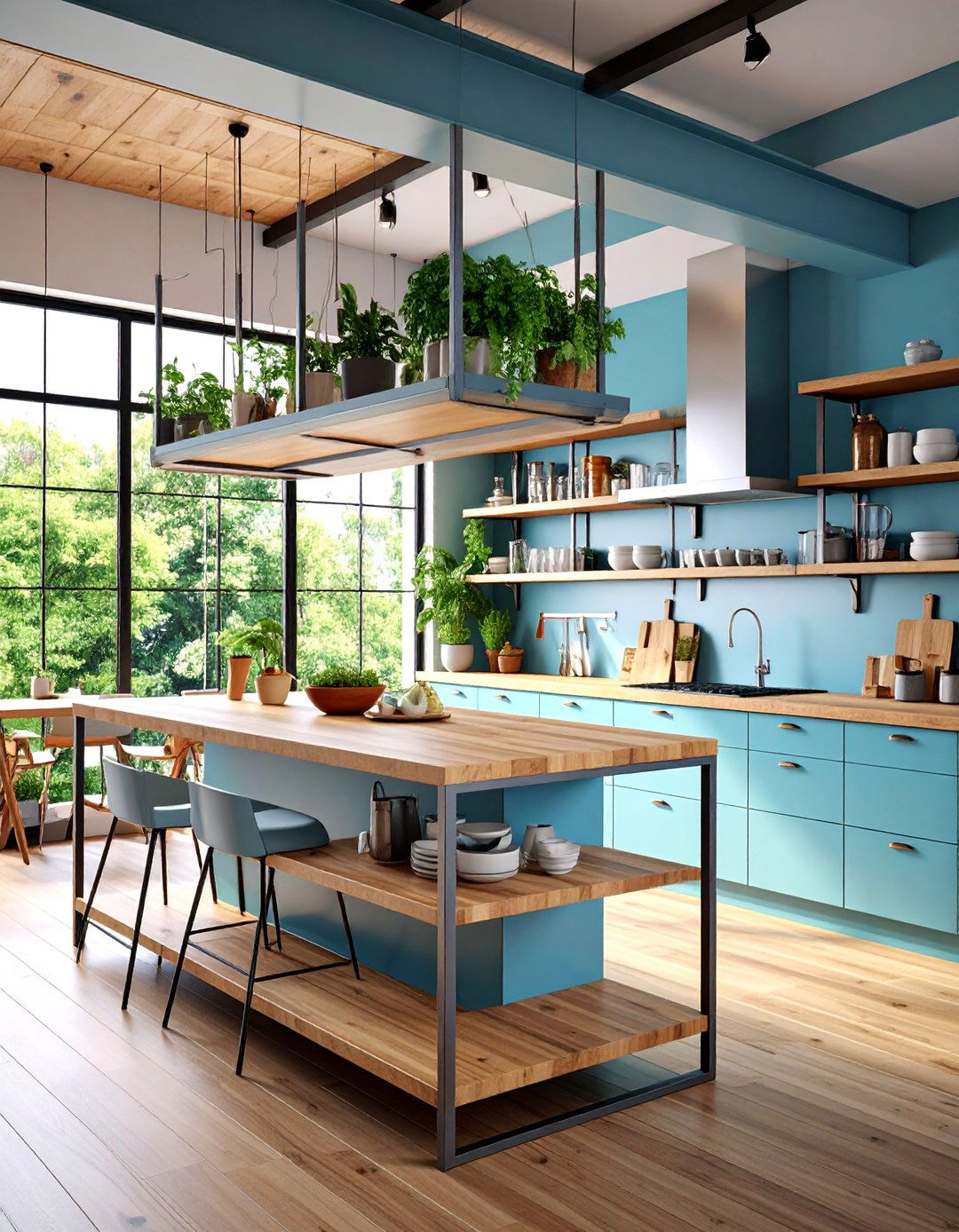 Metal Frame Floating Shelves with Contemporary Structure - 25 Floating Shelves Ideas