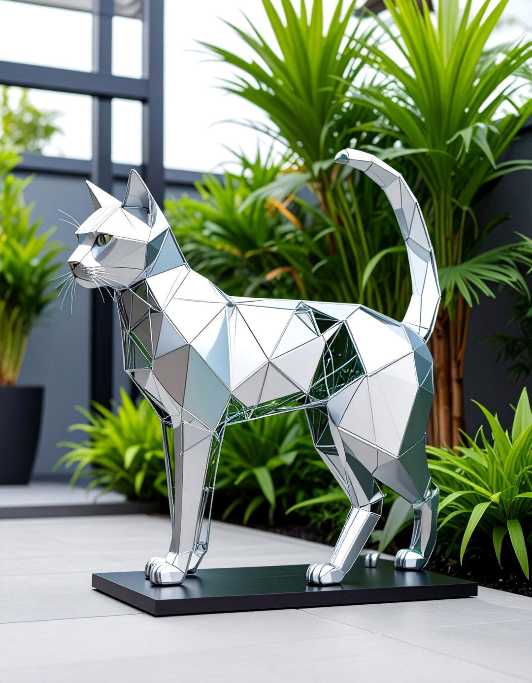 Metal Frame Geometric Cat Climbing Sculpture - 25 Outdoor Cat Tree Ideas