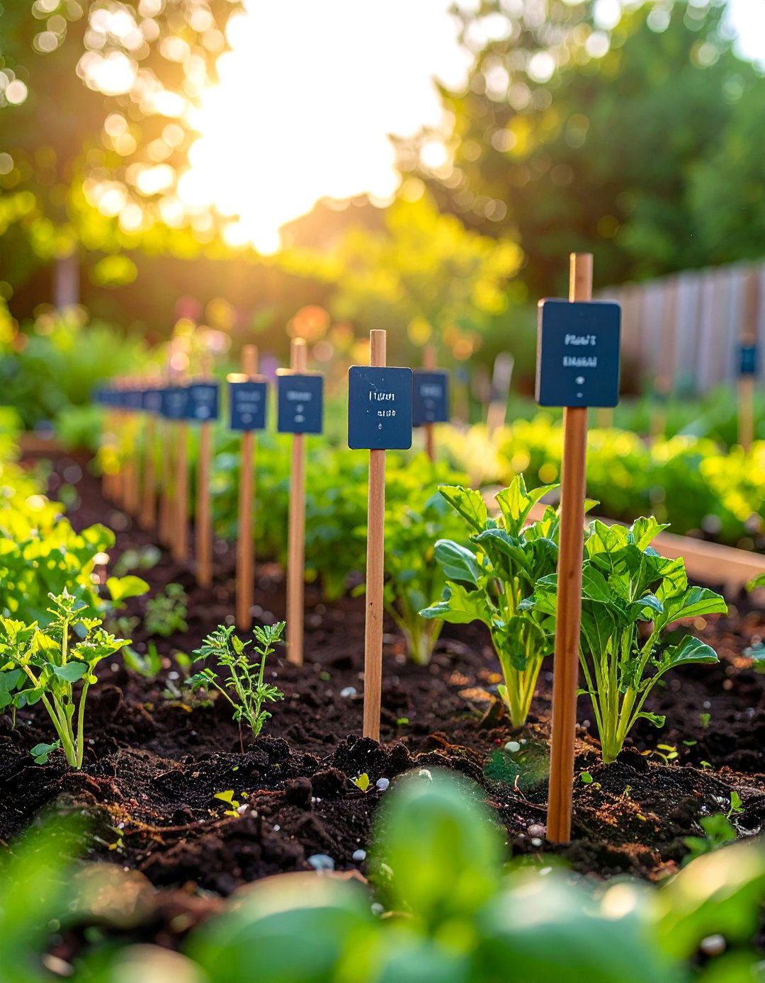Metal Herb Garden Markers with Stakes - 25 Garden Sign Ideas
