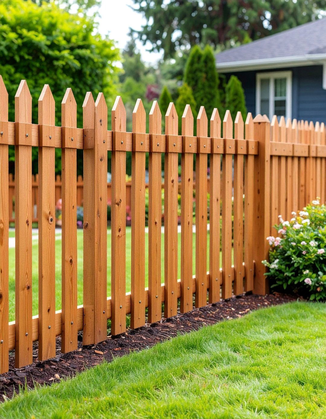 Metal Picket Fence with Wood Posts and Rails - 25 Metal and Wood Fence