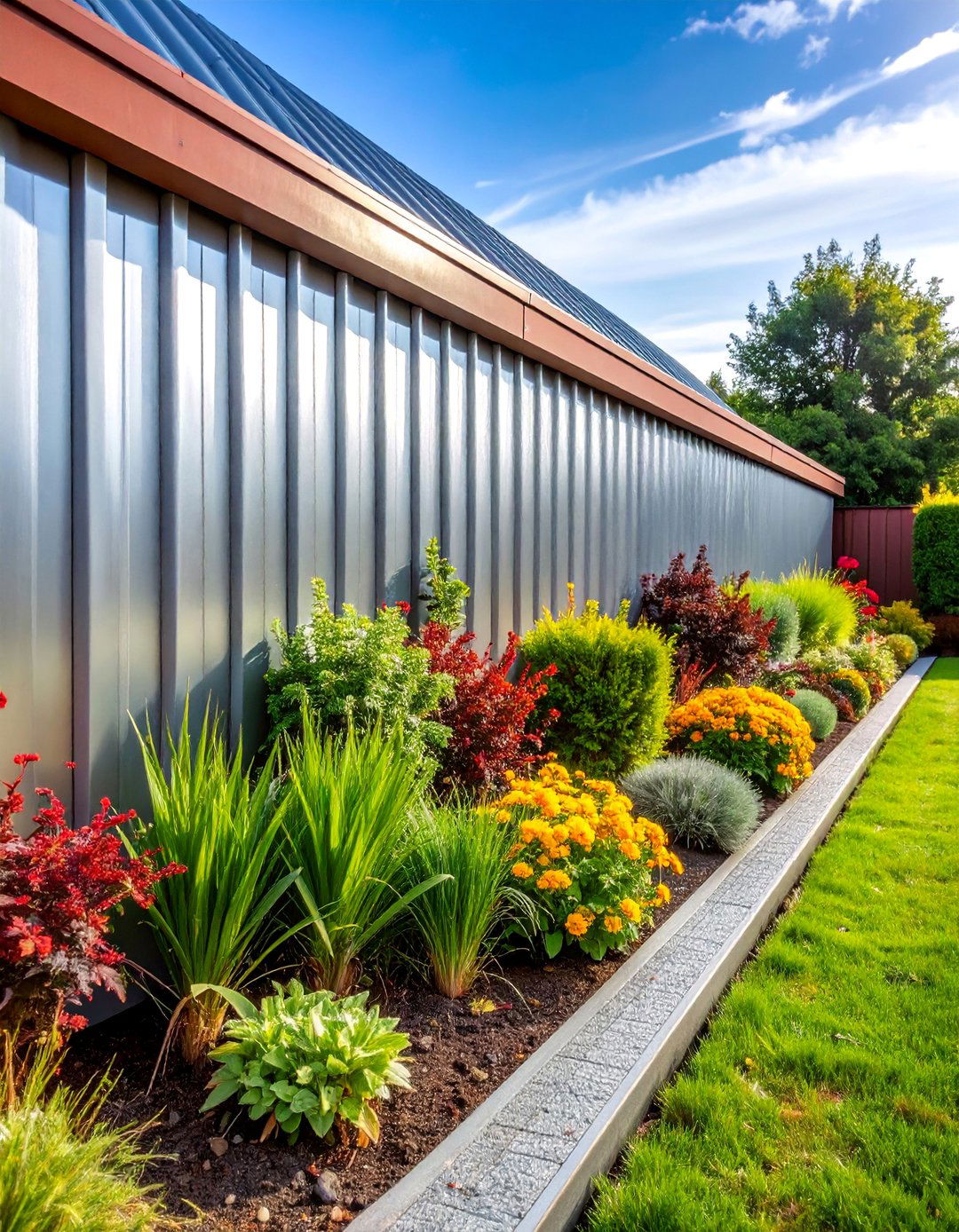 Metal Roofing Panel Edging - 25 Recycled Garden Edging Ideas
