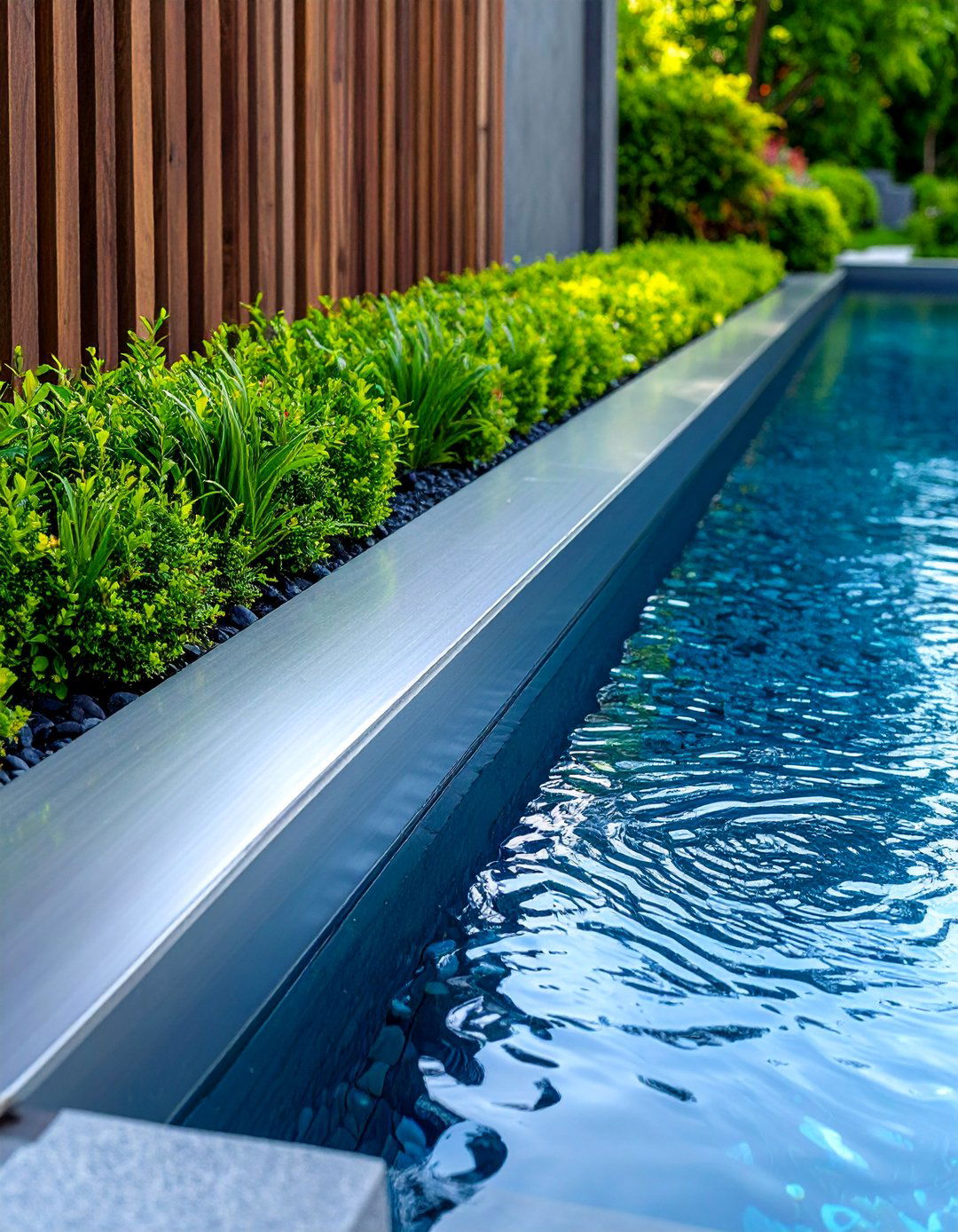 Metal Strip Contemporary Border - 25 Pond Edging Ideas