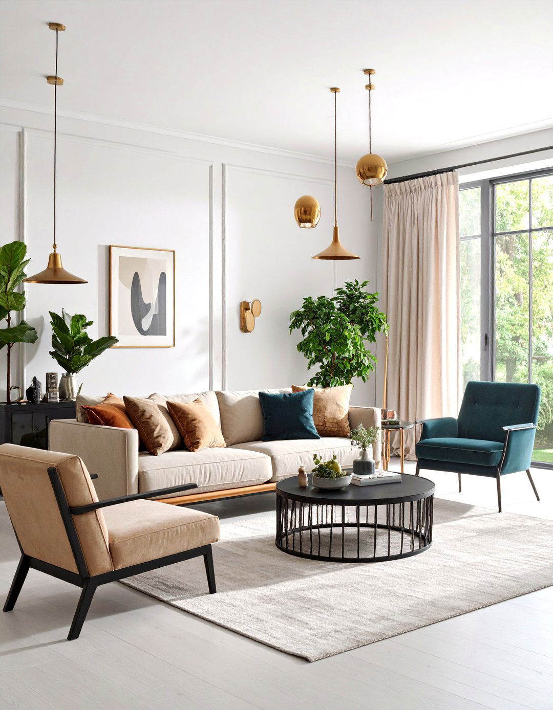 Metallic Accent Integration - 25 Transitional Living Room Ideas