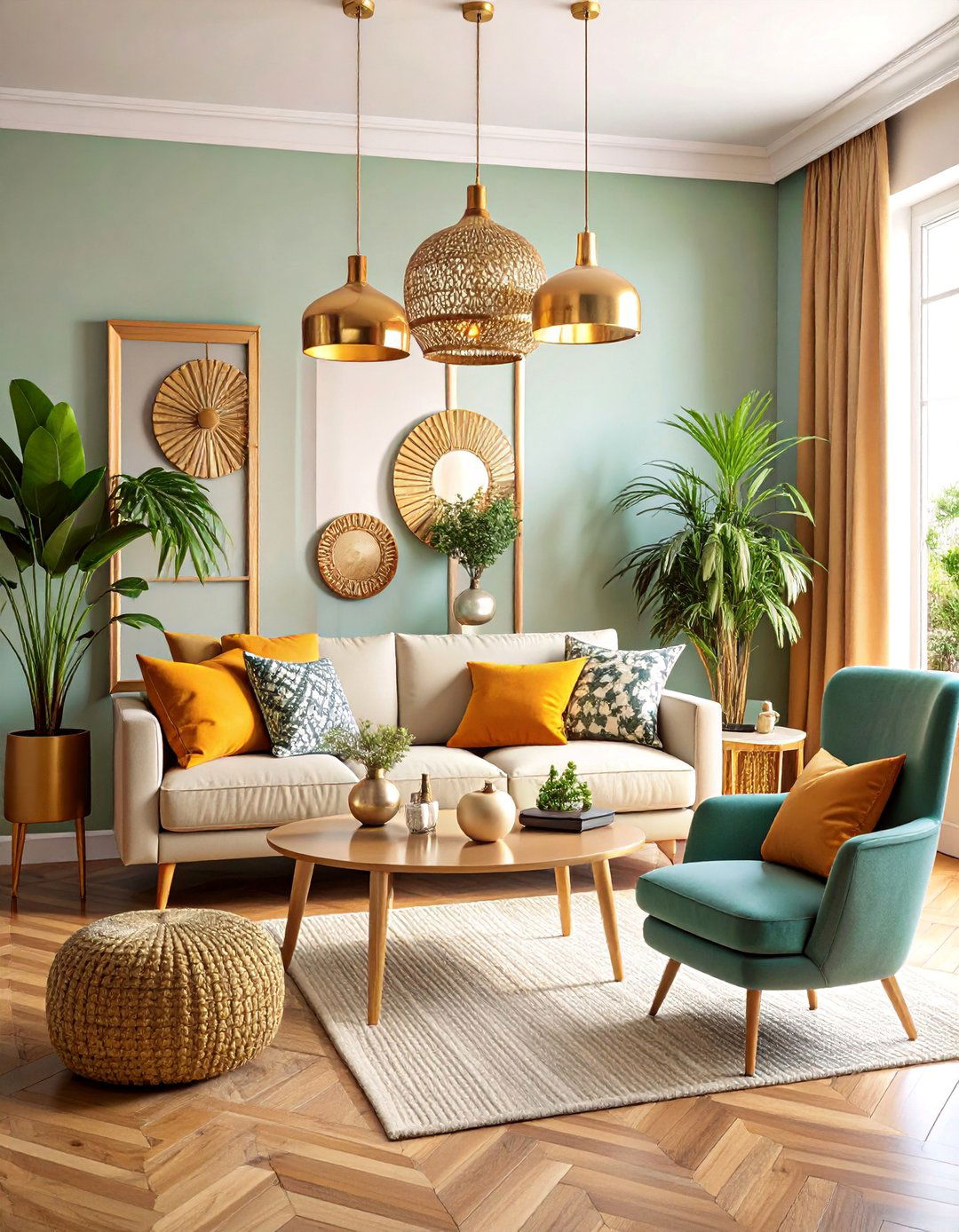Metallic Accent Minimalist Boho Living Room - 25 Minimalist Modern Boho Living Room Ideas