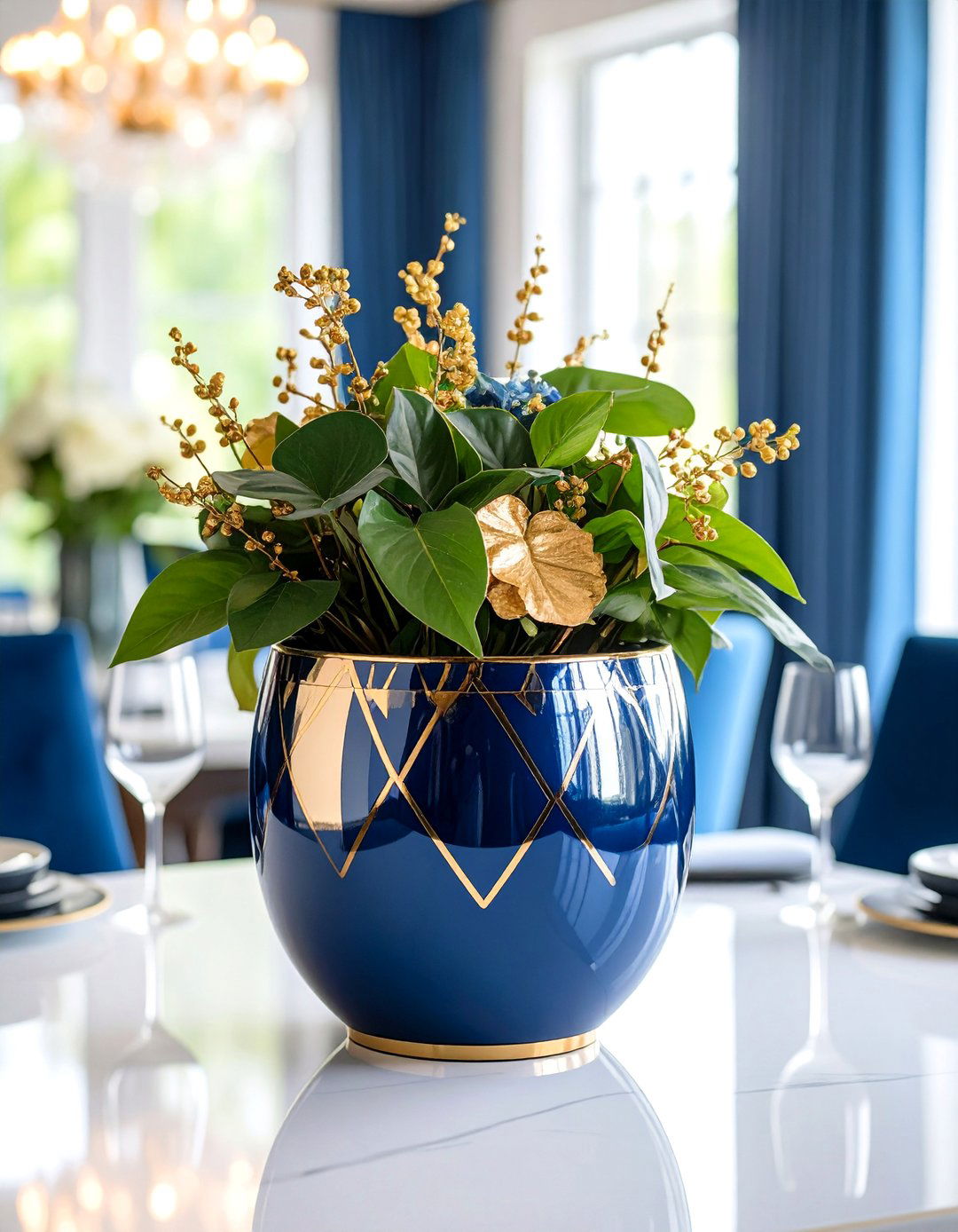 Metallic Accent Painted Pot - 25 Painted Pot Ideas