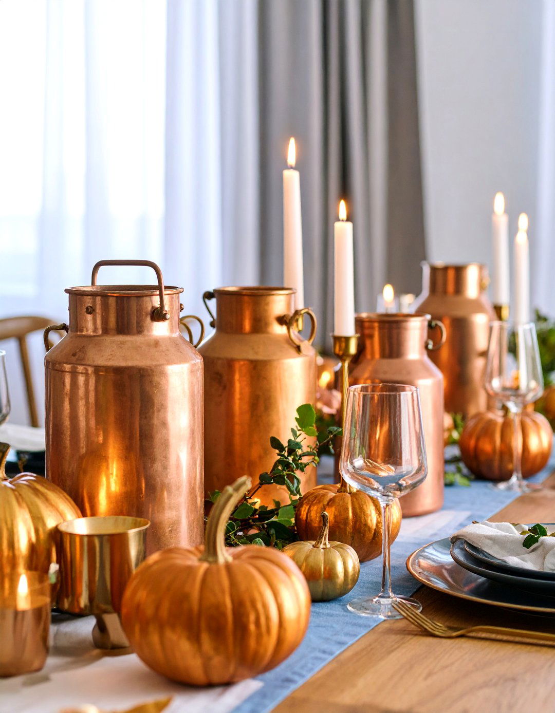 Metallic Accent Thanksgiving Decor - 25 Thanksgiving Decor Ideas
