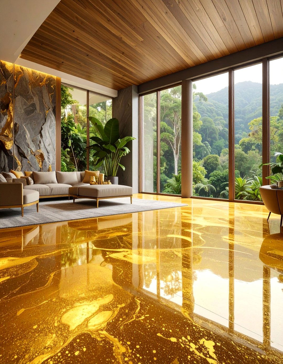 Metallic Epoxy Man Cave Flooring - 25 Man Cave Flooring Ideas