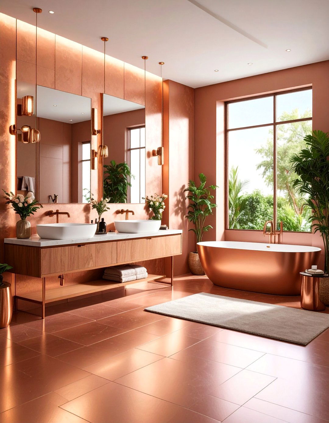 Metallic Finish Powder Room Floor Tiles - 25 Powder Room Floor Tile Ideas