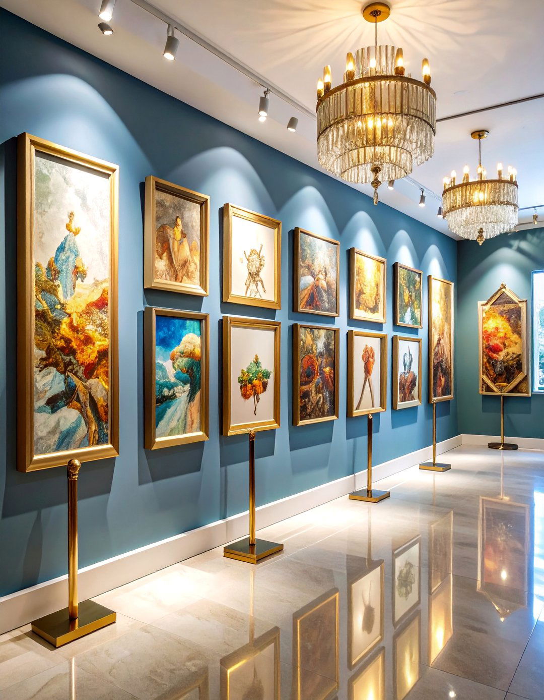 Metallic Gallery Wall Display - 25 Glam Interior Design Ideas