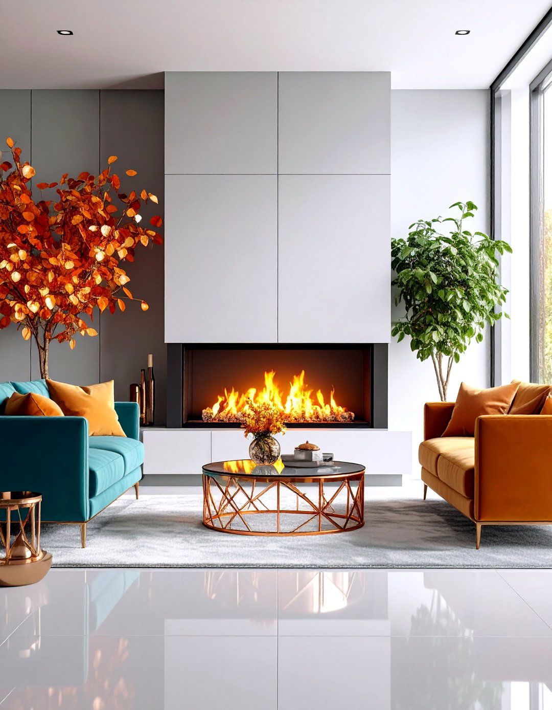 Metallic Glam Gold and Copper Garland - 25 Mantel Garland Ideas