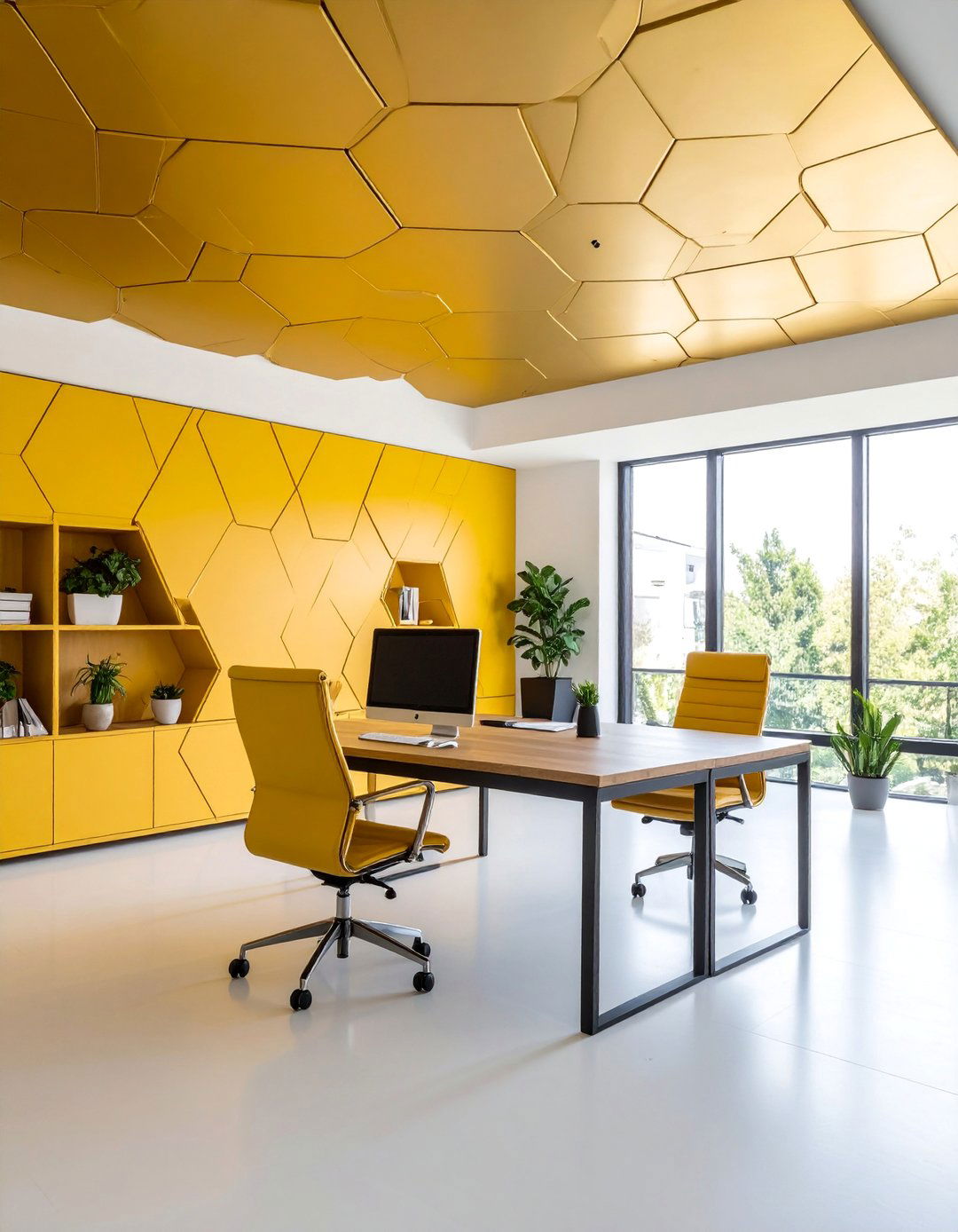 Metallic Honeycomb Geometric Pattern - 25 Ceiling Wallpaper Ideas
