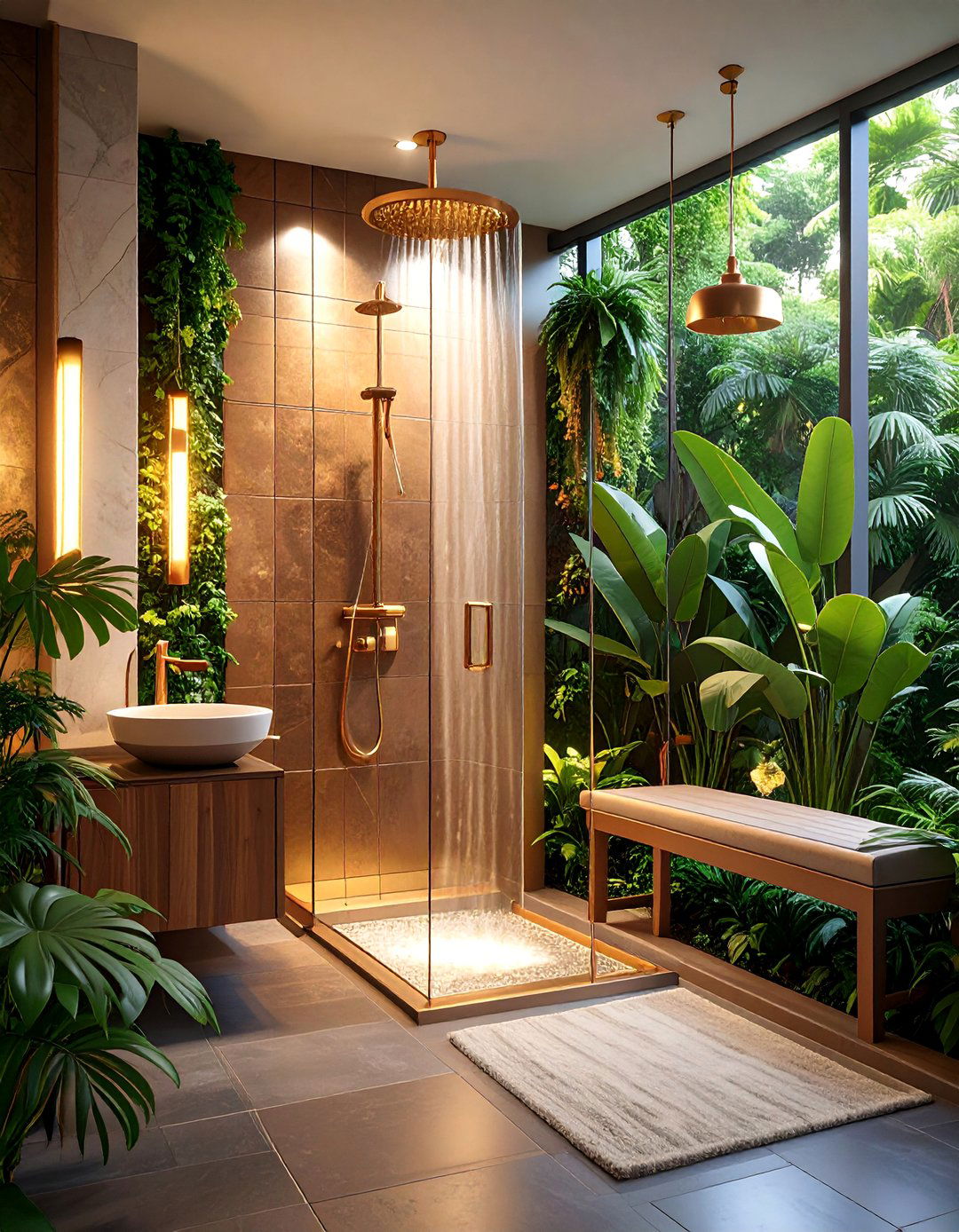 Metallic Luxury Tile Shower Surround - 25 Shower Surround Ideas