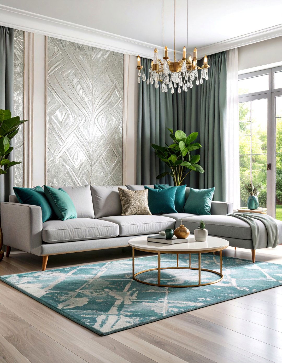 Metallic Silk Wallpaper with Reflective Finish - 25 Living Room Wallpaper Ideas