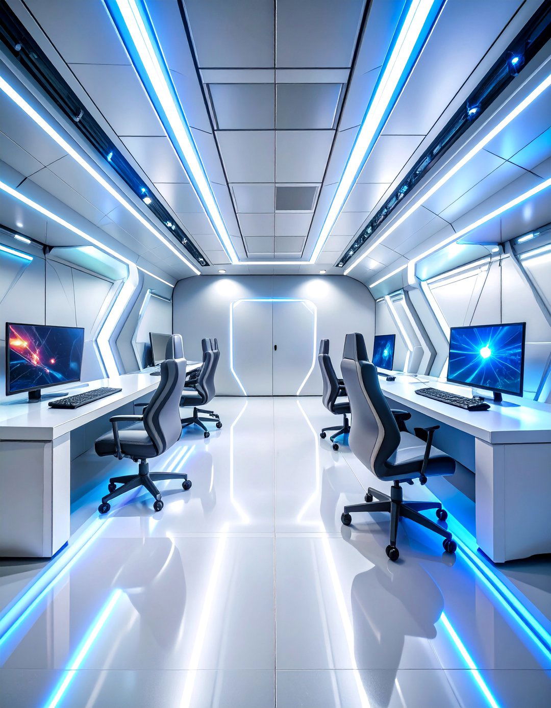 Metallic Silver Futuristic Gaming Hub - 25 Game Room Paint Ideas