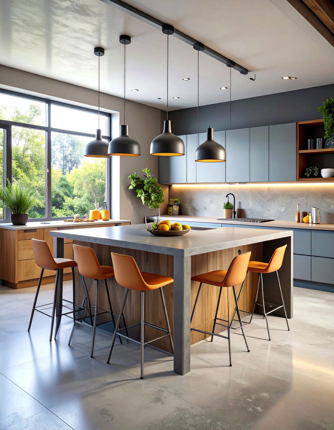 Metro Kitchen Island with Bar Seating - 25 Metro Style Interior Design Ideas