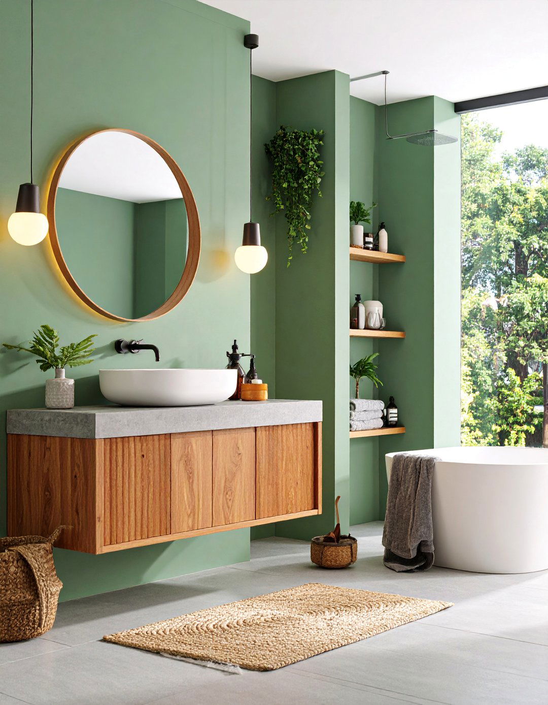Metro Style Bathroom with Concrete Vanity - 25 Metro Style Interior Design Ideas