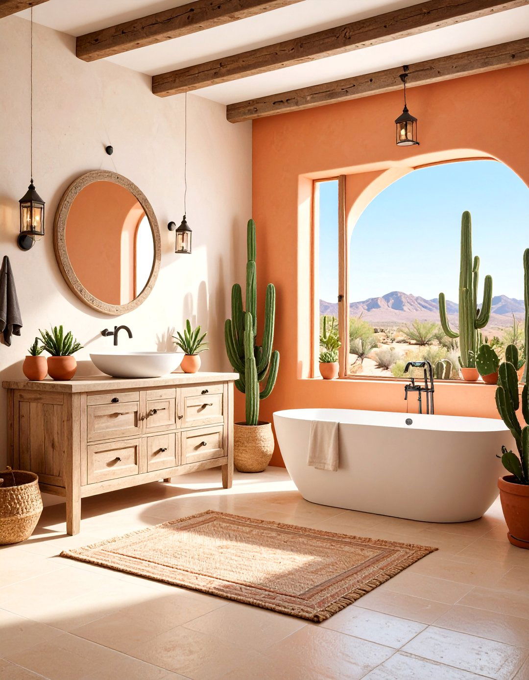 Mexican Bathroom with Desert Theme - 25 Mexican Bathroom Ideas