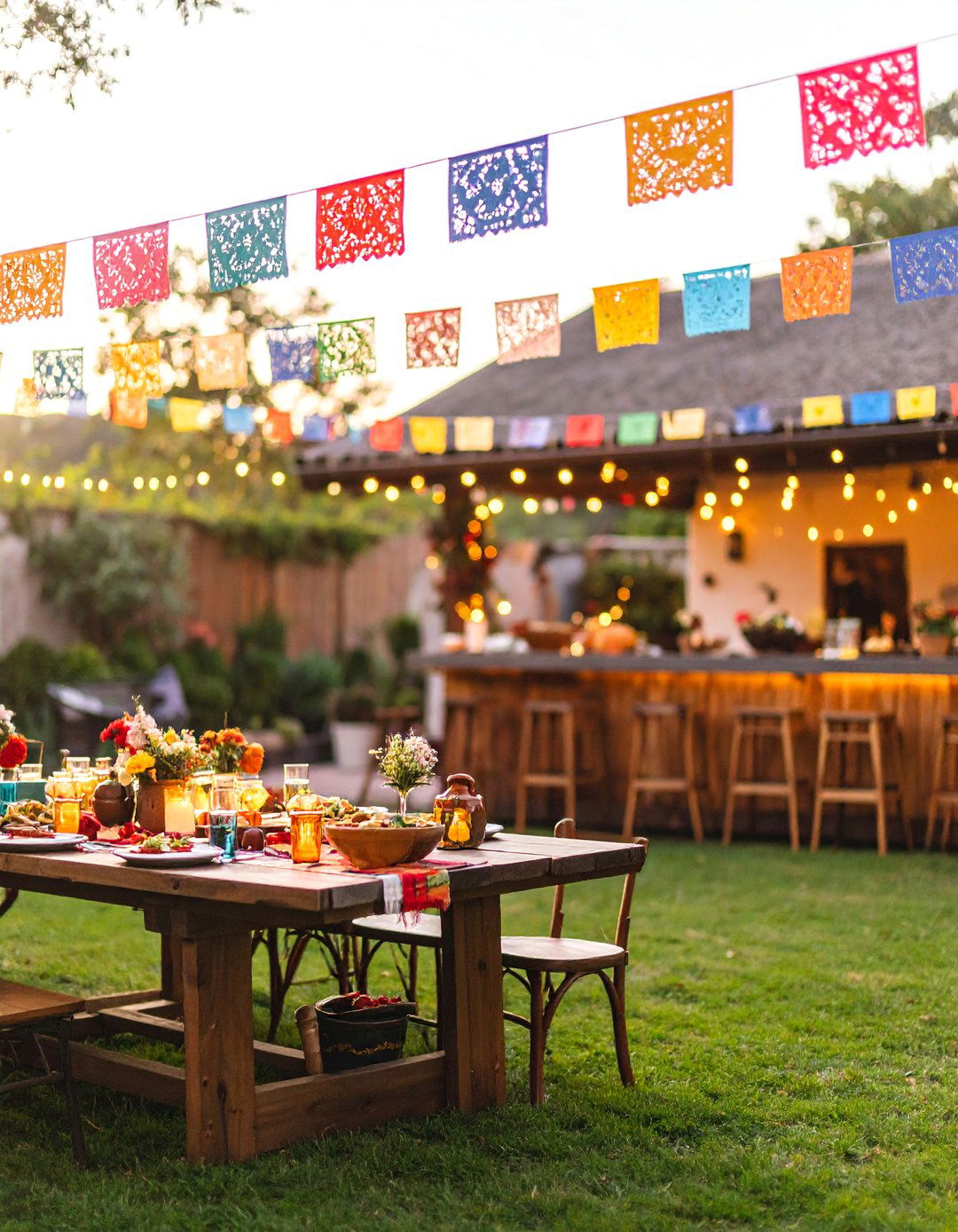 Mexican Fiesta Wedding with Colorful Decorations - 25 Backyard Wedding Ideas